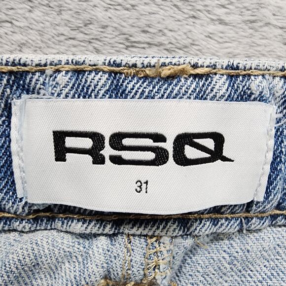 RSQ Shorts Womens 31 Blue Light Wash Distressed Cut Off High Rise Button Fly - Picture 4 of 11